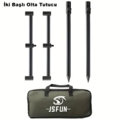 TechTic Sazan Balıkçılık Çantalı Buzz Sticks Buzzbar Bankstick Olta Çubuğu Tutacağı 2 Rods Kit Ayak - 7