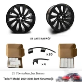 TecTic Tesla Y Modeli Jant Kapağı Koruyucu 2021-2023 İçin 21 İnç Jant Yama Uberurbine Mat Siyah - 1