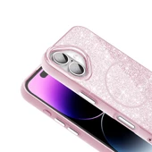 Apple iPhone 16 Kılıf Magsafe Şarj Özellikli Parlayan Simli Zore Okso Kapak - 9