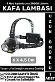 Profesyonel Kamp Avcı Balıkçı Deprem 9 Mod Aydınlatma 20000 Lümen Güçlü Işık KAFA LAMBASI - 1