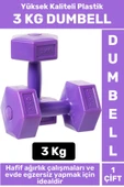 Premium Yüksek Kaliteli Plastik Egzersiz Pilates Isınma Ev Hafif Ağırlık Antrenman 2 x 3 KG Dambıl - 1