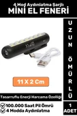 Profesyonel Kamp Avcı Güvenlik Okul Deprem 4 Modda Aydınlatma Güçlü Işık Mini EL FENERİ - 1
