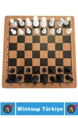 Zihinsel Gelişim Mantık Odaklanma Öngörü Problem Çözme Becerisi Ahşap Platform Plastik Taşlı SATRANÇ thumbnail 3