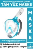 Premium Buğu Yapmaz %30 Daha Geniş Görüş Açılı Su Tahliye Emniyetli Dalış Çocuk Tam Yüz Maske - 1