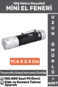 Premium Kompakt Kamp Avcı Balıkçı Deprem Enerji Tasarruflu Beyaz Işık Pilli Mini EL FENERİ - 1