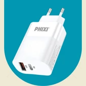 Phixi Ultimate UPD4165 65W GaN Teknolojili PD Çift Çıkışlı 5.0A Hızlı Şarj Adaptörü - 1