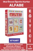 Çocuk Okul Öncesi Eğitici Görsel Algı Alfabe Kelime Nesne Hayvan Tanıtıcı MEB Uyumlu 87 Kart ALFABE - 1