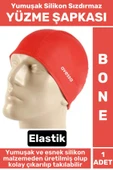 Premium Su Geçirmez Elastik Yumuşak Yüzücü Havuz Deniz Yüzme Şapkası Silikon Bone 1 Adet - 1