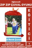 Eğlenceli Denge Koordinasyon Hız Refleks Gelişimi Sosyalleşme Takımdaşlık Çocuk ZIP ZIP ÇUVAL OYUNU thumbnail 1