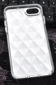 iPhone 7 / 8 Uyumlu Baklava Desenli Pırlanta Taşlı Sert Kapak Kılıf Beyaz thumbnail 6