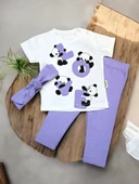Panda Desenli Kız Bebek Taytlı Takım - 2