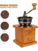 Ahşap Kahve Değirmeni - Ayarlanabilir Öğütme Boyutu - Kahve ve Baharat Öğütücü - 1