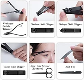 12 Parça Manikür ve Pedikür Seti - 1. Sınıf Paslanmaz Çelik - Seyahat Çantalı - 8