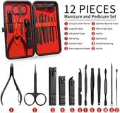 12 Parça Manikür ve Pedikür Seti - 1. Sınıf Paslanmaz Çelik - Seyahat Çantalı - 2