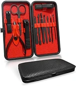 12 Parça Manikür ve Pedikür Seti - 1. Sınıf Paslanmaz Çelik - Seyahat Çantalı - 1