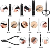 12 Parça Manikür ve Pedikür Seti - 1. Sınıf Paslanmaz Çelik - Seyahat Çantalı - 4