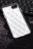 iPhone 7 / 8 Uyumlu Baklava Desenli Pırlanta Taşlı Sert Kapak Kılıf Gri thumbnail 7