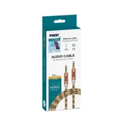Phixi Basic A810 Hasır Örgü 3.5mm Aux Kablo - Dayanıklı ve 90 Derece Tasarımlı Bağlantı Kablosu - 5