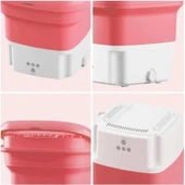 Pembe Katlanabilir Mini Çamaşır Makinesi - 4