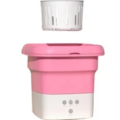 Pembe Katlanabilir Mini Çamaşır Makinesi - 1