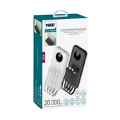 Phixi Force P21 20.000mAh Powerbank - LED Ekranlı, Micro, Lightning, Type-C ve USB-A ile Hızlı Şarj - 3