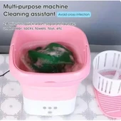 Pembe Katlanabilir Mini Çamaşır Makinesi - 2