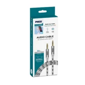 Phixi Basic A810 Hasır Örgü 3.5mm Aux Kablo - Dayanıklı ve 90 Derece Tasarımlı Bağlantı Kablosu - 6