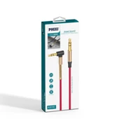 Phixi Basic A811 Ergonomik 'L' Kesim Metal Başlıklı ve Yaylı 3.5mm Aux Kablo - Dayanıklı, Şık ve Fonksiyonel Tasarım - 3