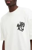 Erkek Baskılı Oversize T-shirt - Beyaz - 3