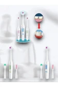 Antibakteriyel Ergonomik Masaj Özellikli Yumuşak Doku Ağız Sağlığı 3 Yedek Başlıklı Pilli Diş Fırça - 4