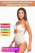 Özel Üretim Lazer Kesim İz Göstermeyen Kaymaz Toparlayıcı Vücut Şekillendirici Göğsü Açık Slip Korse thumbnail 1