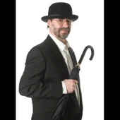 Siyah Renk Yetişkin Boy Retro Bowler Derby Şapkası 58 cm thumbnail 3