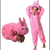 Çocuk Tavşan Kostümü Pembe Renk 2-3 Yaş - 2