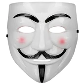 Beyaz Pembe Yanaklı V For Vendetta Maskesi - 1