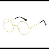 John Lennon Tarzı Gold Çerçeveli Şeffaf Gözlük thumbnail 1