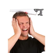 Kafaya Saplanmış Halloween Kanlı Testere Şaka Tacı thumbnail 3