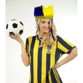 Sarı Lacivert Taraftar Tüylü Saç Bandı - 1