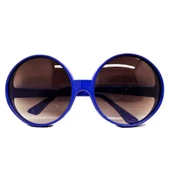 Yuvarlak Yeşilçam 80 li 90 lı Yıllar Parti Gözlüğü Retro Mavi Renk - 2