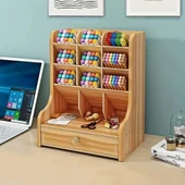 Bölmeli ve Çekmeceli Ahşap Organizer - 1
