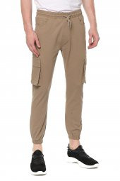 Erkek Beli Ve Paçası Lastikli Bağcıklı Yan Cepli Rahat Spor Jogger Pantolon - 2