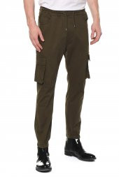 Erkek Beli Ve Paçası Lastikli Bağcıklı Yan Cepli Rahat Spor Jogger Pantolon - 5
