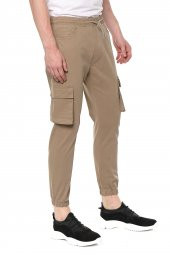 Erkek Beli Ve Paçası Lastikli Bağcıklı Yan Cepli Rahat Spor Jogger Pantolon - 7