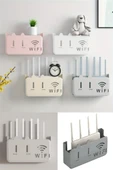 Siyah Polikarbon Wifi Kutusu Kedi Desenli Duvar Asılabilir Sigorta Ve Modem Saklama Kutusu 25x15x6 cm - 1
