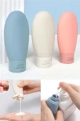 3 Adet Seyahat Tipi Doldurulabilir Krem Şampuan Duş Jeli Sprey Losyon Şişe Seti Krem Kutusu 60 ml - 1