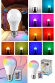 Rgb Uzaktan Kumandalı Led Lamba Ambiyans Aydınlatma Renk Değiştiren Ampul Led Işık - 1