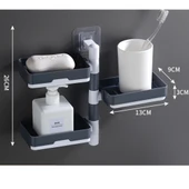 4 Katlı Pratik Katmanlı Banyo Organizer Standı Fonksiyonel Raflı Düzenleyici Plastik Raf Sistemi - 8