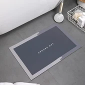 Dikdörtgen Sihirli Su Emici Kaydırmaz Banyo Paspası Ayak Matı Kaymaz Tabanlı Abdest Paspası 58x38 Cm - 3