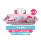 Baby Turco Gül Kokulu Islak Bebek Havlusu 24x90 Adet - 1