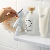 2 li Banyo Mutfak Organizer Şampuan Kozmetik Baharat Kavanoz Düzenleyici Yapışkanlı Raf Çöp Adam - 4