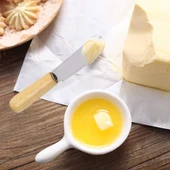 6 Adet Ahşap Saplı Mini Kahvaltı Bıçağı Yağ Sos Reçel Sürme Bıçağı - 3